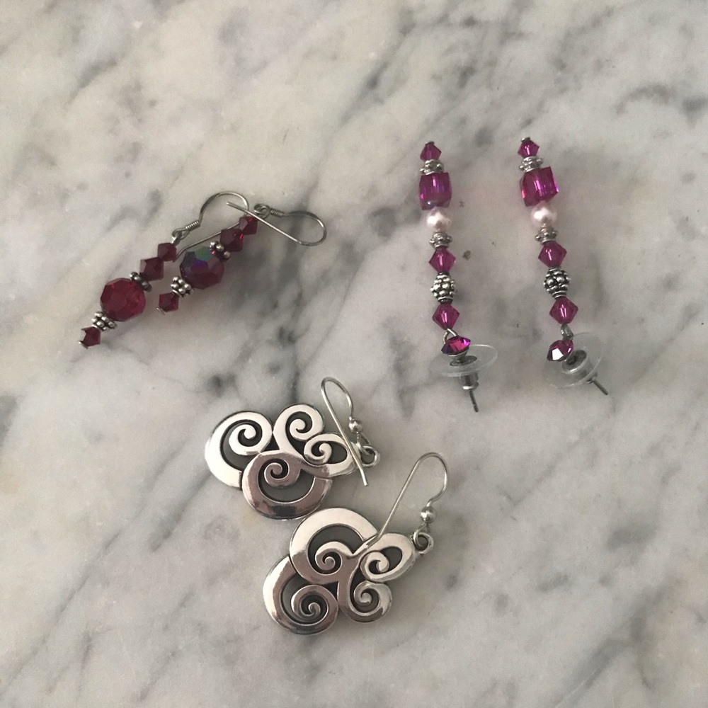3 pair of earrings